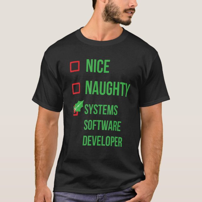 Systems Software Developer Funny Pajama Christmas T-Shirt (Front)