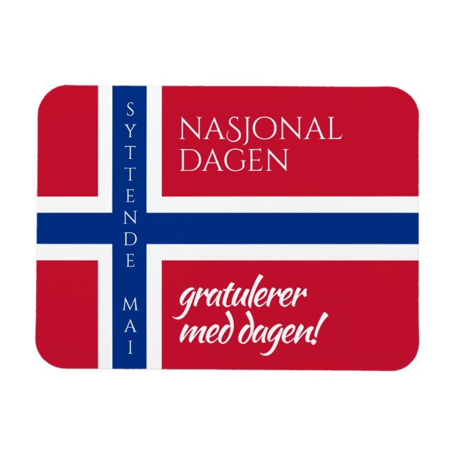 Syttende Mai May 17th Norwegian National Day Flag Magnet (Horizontal)
