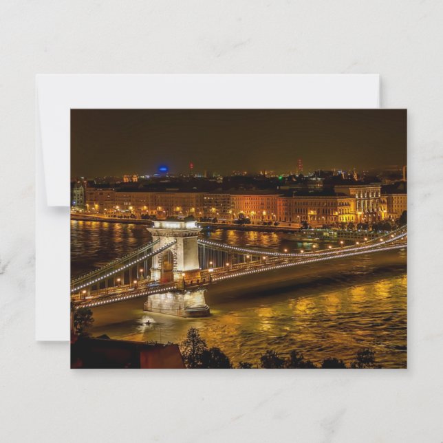 Szechenyi Chain Bridge, Budapest, Hungary Card (Front)