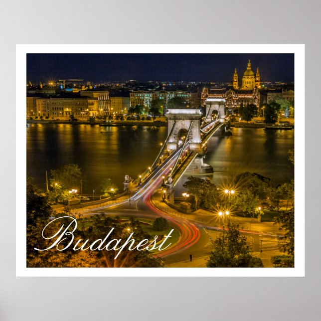 Szechenyi Chain Bridge Budapest, Hungary Poster (Front)
