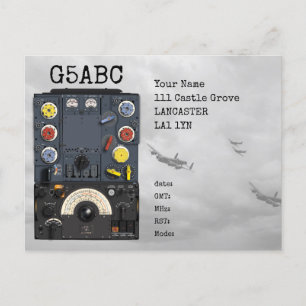 T1154 R1155 Avro Lancaster Bomber WWII Radio QSL Postcard