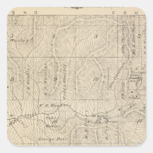 T15S R27E Tulare County Section Map Square Sticker