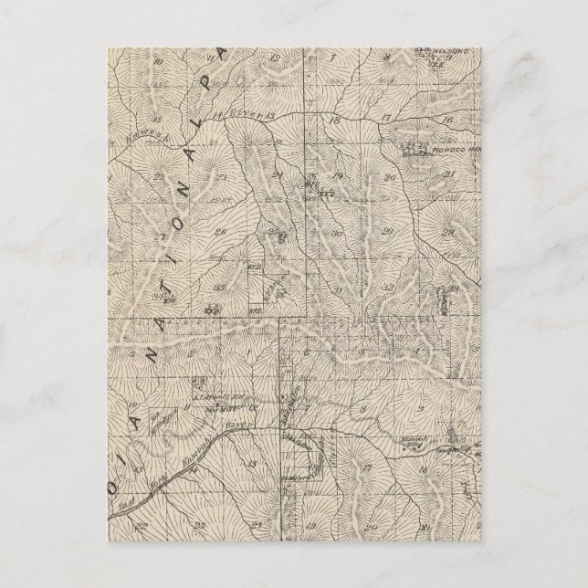 T1617S R3031E Tulare County Section Map Postcard (Front)