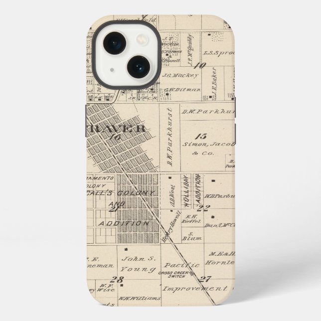 T17S R23E Tulare County Section Map iPhone Case (Back)