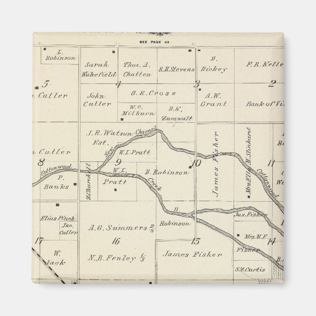 T17S R25E Tulare County Section Map Magnet (Front)