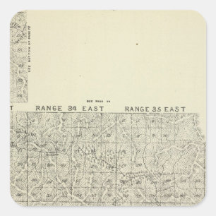 T1820S R3236E Tulare County Section Map Square Sticker
