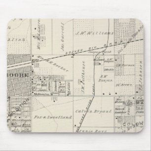 T19S R20E NE 1/4 Tulare County Section Map Mouse Pad