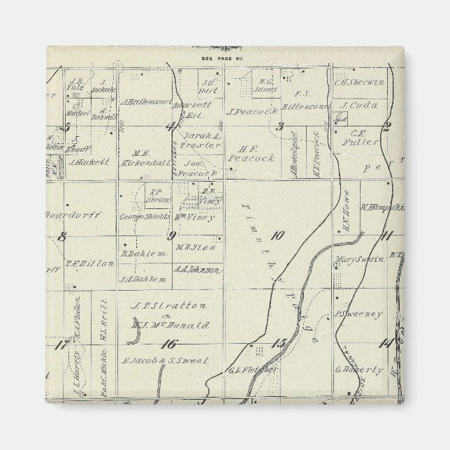 T19S R22E Tulare County Section Map Magnet (Front)