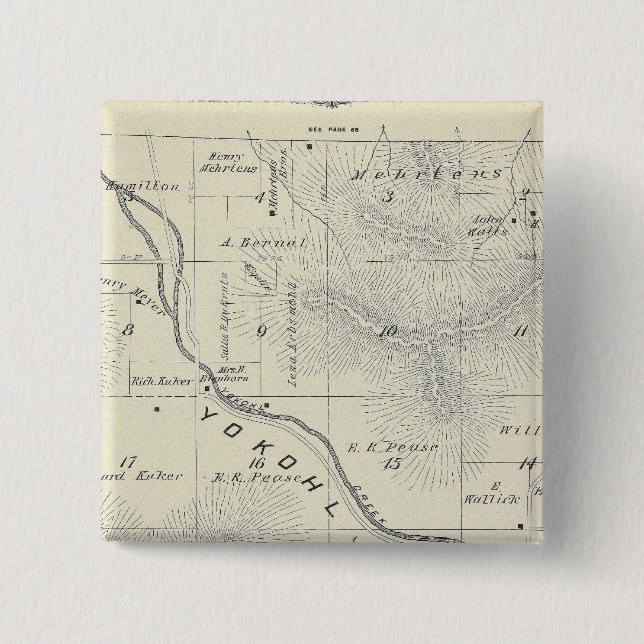 T19S R27E Tulare County Section Map 15 Cm Square Badge (Front)