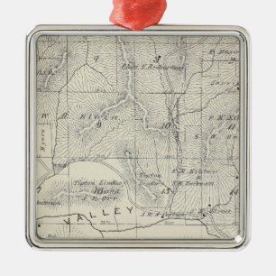 T19S R28E Tulare County Section Map Metal Tree Decoration