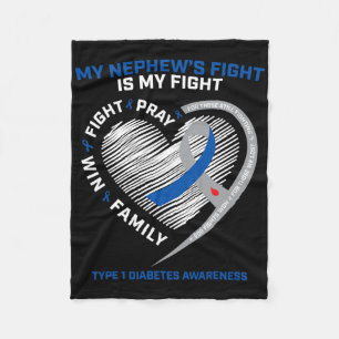 T1d Aunt Juvenile Diabetic Awareness Nephew Type 1 Fleece Blanket