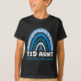 T1d aunt type 1 diabetes awareness blue grey T-Shirt
