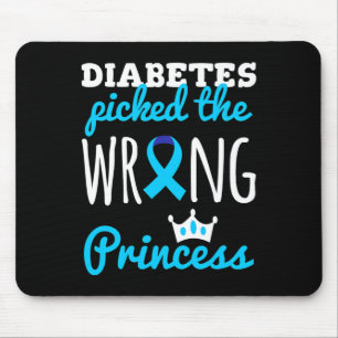 T1D Awareness Princess Girls Diabetic Diabetes Awa Mouse Pad