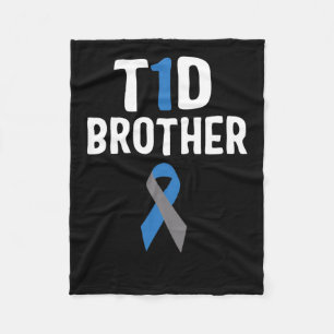 T1d Brother Diabetes Awareness Type 1 Insulin Panc Fleece Blanket