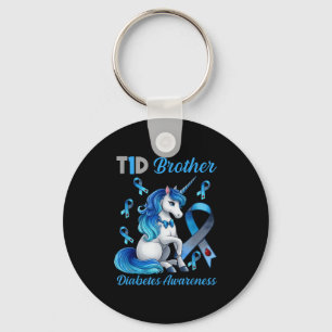 T1d Brother Diabetes Awareness Unicorn Support T1d Key Ring