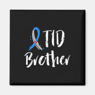 T1D Brother Type 1 Diabetes Awareness Blue Grey R Magnet