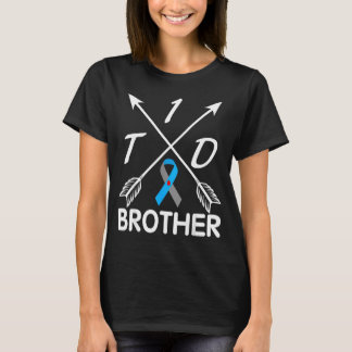 T1d brother type 1 diabetes awareness blue grey T-Shirt