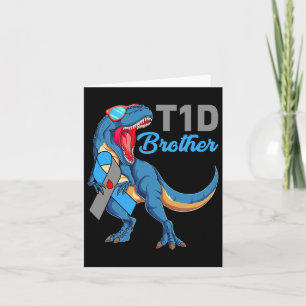 T1d Brother Type 1 Diabetes Awareness Month Dinosa Card