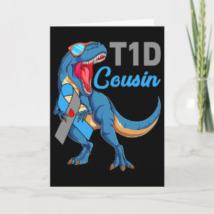 T1d Cousin Type 1 Diabetes Awareness Month Dinosau Card
