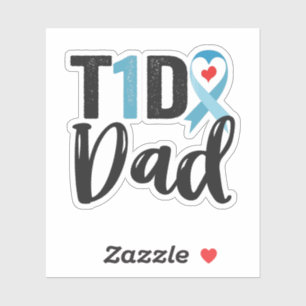 T1D dad Diabetes Awareness blue Ribbon Family Gift