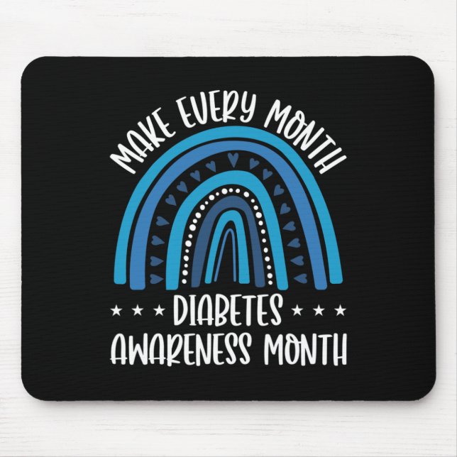 T1D Diabetes Support Every Month Diabetes Awarenes Mouse Pad (Front)