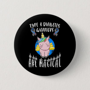 T1d Diabetes Type 1 Awareness T Unicorn Warriors G 6 Cm Round Badge