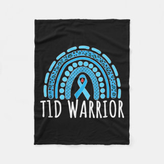 T1d Diabetes Warrior Rainbow Type 1 Diabetes Fleece Blanket
