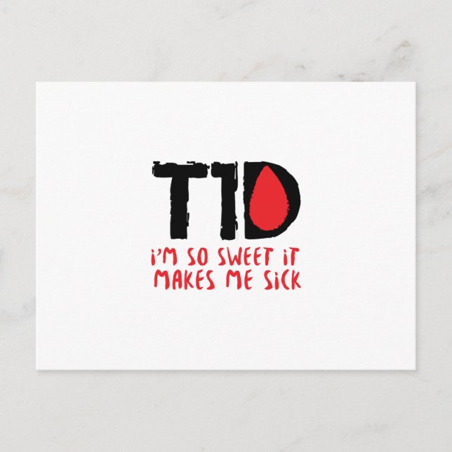 T1D Diabetic Diabetes Gift Postcard (Front)