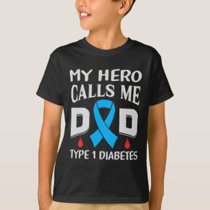 T1d Diabetic Type 1 Diabetes Awareness Father Dad  T-Shirt