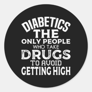T1d Diabetic Type 1 Diabetes Awareness Men Women K Classic Round Sticker