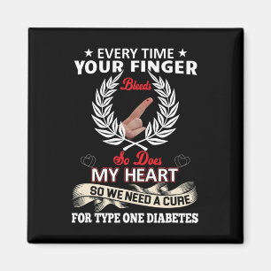 T1D Diabetic Type 1 Diabetes Awareness Mens Women  Magnet