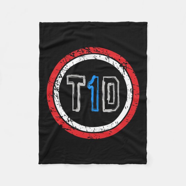 T1d Emblem Type 1 Diabetes Awareness  Fleece Blanket (Front)