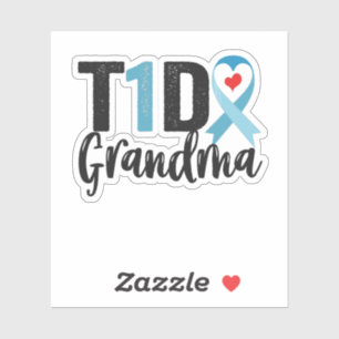 T1D Grandma Diabetes Awareness Ribbon Family Gift