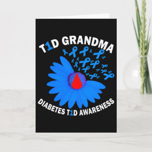T1d Grandma Diabetes Awareness Type 1 Cure Blue Ri Card