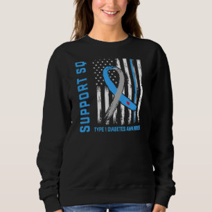 T1D Great Granddaughter Diabetes Awareness Flag Ba Sweatshirt