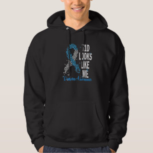 T1d Looks Like Me Diabetes Awareness Month Butterf Hoodie
