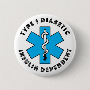 T1d Medical Alert [Cyan] 6 Cm Round Badge