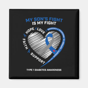 T1D Mum Dad My Son's Fight Type 1 Diabetes Awarene Magnet