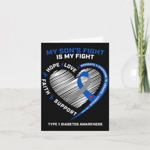 T1d Mum Dad Sons Fight Type 1 Diabetes Awareness Card