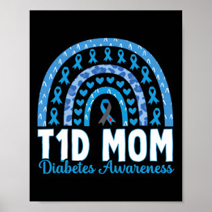 T1D Mum Rainbow Diabetes Awareness November Type 1 Poster