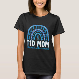 T1d Mum Rainbow Diabetes Awareness November Type 1 T-Shirt