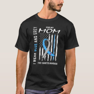 T1d Mum Type 1 Diabetes Awareness American Flag Gr T-Shirt