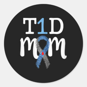 T1d Mum - Type 1 Diabetes Awareness Mummy  Classic Round Sticker