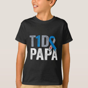 T1D papa his fight is my fight Type 1 Diabetes Awa T-Shirt