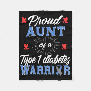 T1d Proud Aunt Diabetes Awareness Type 1 Insulin P Fleece Blanket