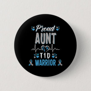 T1d Proud Aunt Diabetes Awareness Type 1 Pancreas 6 Cm Round Badge