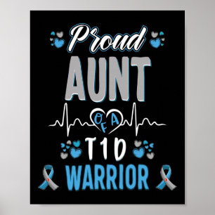 T1d Proud Aunt Diabetes Awareness Type 1 Pancreas Poster