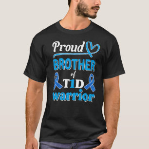 T1d Proud Brother Diabetes Awareness blue ribbon T-Shirt