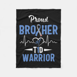 T1d Proud Brother Diabetes Awareness Type 1 Insuli Fleece Blanket