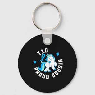 T1d Proud Cousin Diabetes T1 Awareness Cute Unicor Key Ring
